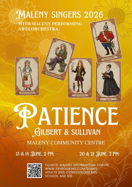 Poster for Maleny Singers' 2026 production of Patience